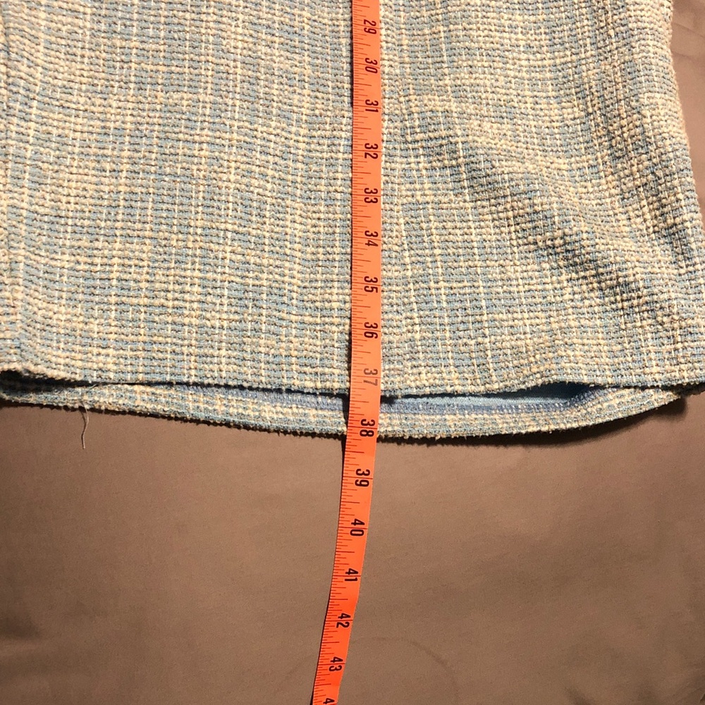 Jackie O style tweed 3/4 sleeve blue dress not sure of year - Picture 3 of 9
